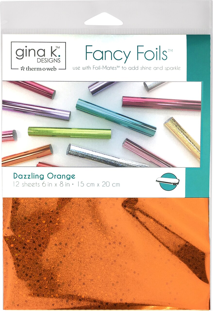 Gina K Designs Fancy Foil 6"X8" 12/Pkg-Dazzling Orange Holographic